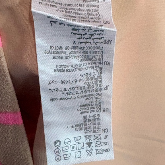 🧶LILY Pink & Beige Grid Shift Dress with Embroidered Birds - Size S - Picture 11 of 14